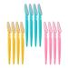 Eyebrow Razor, 12Packs Makeup Tools Portable Shavers Trimmers Facial Hair Knife Remover(Pink, Sky Blue and Yellow)