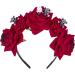 Floral Headband for Women Girls Flower Crown Headband Rose Headdress for Ladies Rose Flower Crown Headband Halloween Gothic Skull Headband Hairband Women Floral Headwear Wedding Hair Headpiece - Buy Online on GoSupps.com