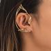 Wiwpar 2PCS Gothic Elves Ear Cuffs Simple Non-Pierced Cosply Cat Ear Wrap Statement Jewely for Halloween Easter Elf Hollow Cartilage Climber Earrings Trendy Retro Punk Elf Clip Earrings for Teen Girls Women(gold)