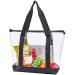 Large Clear Tote Bag Fashion PVC Shoulder Handbag for Women Black Stadium Bag for Security, Travel, Shopping, Sports, Work | Clear Handbag - Buy Online on GoSupps.com