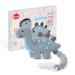 Baby Teething Toys for Babies 3-6 6-12 Months  Dinosaur Teether Pain Relief Toy with One Piece Design Pacifier Clip Holder Set  Freezer Safe Neutral Shower Gift for Boys and Girls (Grey)