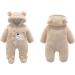 Haokaini Newborn Bear Snowsuit for Baby Girls Boys 9-12 Months | Khaki Cotton Fleece Romper Jumpsuit - Buy Online on GoSupps.com