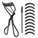 Sibba Eyelash Curler Kit 3Pcs Eyelash Aid and brow Brush Lash Curler with 10 Silicone Replacement Pads for Women Girls No Pinching or Pulling Fit All Eye Shapes