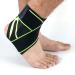 Foot Sleeve with Compression Wrap Ankle Brace For Arch Ankle Support Football Basketball Volleyball Running For Sprained Foot Tendonitis Plantar Fasciitis for Sports Protection S/M/L/XL Size S (35-38yards) Black-Green-Right