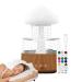 Cloud Diffuser with Rain Colorful Raining Cloud Night Light | Colorful Remote Control Raining Cloud Night Light with Charging Cable for Workplace Ch08 Wood Grain With Remote Control