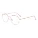 Joxigo computer glasses anti-blue light without strength anti-fatigue UV protection retro round metal frame glasses frame with glasses case pink gold