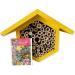 Bee Hotel with Wildflower Seeds. Help the Solitary Mason Bees Thrive with this Colourful Yellow Bee House