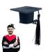 Aizuoni Graduation Hats Doctoral Hat Headband Graduation Dress up Photo Decoration Supplies Hat Inserts Graduation Accessories for Kids Adults Black