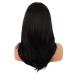 MapofBeauty 20 Inch Long Layered Straight Synthetic Shoulder Length Wig with Bangs - Black - Buy Online on GoSupps.com
