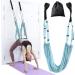 Xemz Yoga Fitness Stretching Strap, Adjustable Leg Stretcher Back Bend Assist Trainer, Improve Leg Waist Back Flexibility Home Gym Equipment for Rehab Pilates Ballet Cheerleading Splits Gymnastics Blue