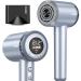 TECHMERI Hair Dryer Professional Ionic Hair Blow Dryer 110 000 RPM High-Speed Blow Dryer for Fast Drying Lightweight Travel Hairdryer for Women with Nozzle Thermo-Control LED Display