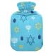 Chanukkah Blue Hot Water Bottle with Cover Hot Water Bottles for Pain Relief Hand Feet Warmers Heating Bottles for Arthritis 2L