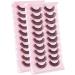 Russian Strip Lashes - Natural Fluffy Wispy D Curly 10 Pairs - Reusable Faux Mink Lashes - 15MM-02 - Buy Online on GoSupps.com