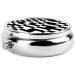 Buy Black and White Checkered Portable Metal Pill Box - Round Mini 3-Compartment | Ideal for Travel & Small Pills - Buy Online on GoSupps.com