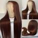 Hermosa 13x4 Brown Human Hair Lace Front Wig 26 Inch Straight Pre Plucked with Baby Hair 180 Density - Pack of 1 - Buy Online on GoSupps.com