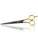 Glamified 7 inch Black Professional Hairdressing Barber Scissors Shears - Professional Hairdressing Scissors Hair Scissor for Hairdressers Barbers Stainless Steel - Hair Cutting Shears