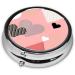 Abstract Love Round Pill Box - 3 Compartment Portable Organizer for Travel | International Shipping Available - Buy Online on GoSupps.com