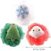 KALLORY 3pcs Christmas Bath Loofah Santa Claus Xmas Tree Mesh Pouf Ball Shower Sponge Body Scrubber for Bathroom Body Puff Scrubbers for Skin Exfoliating - Buy Online on GoSupps.com