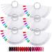 300 pieces of transparent nail pattern pop sticks fan-shaped nail-color-display-future tips with 6 metal rings artificial practice nail board for nail studio and beginner nail-nail pack exercise