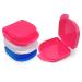 Euppsiiu 3 pieces of braces bite dose tooth rail box prosthesis box mouth protection box spanging box for denture protes container braces dentures (white blue pink)