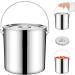 Stainless Steel Bucket 11.5L Metal Bucket with Lid & Handle Leak-Proof Large Bucket for Food Rice Flour Water Oil Indoor Outdoor Use Buckets with Handles - Buy Online on GoSupps.com