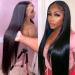 Bele 180% Density 13x6 HD Lace Front Wigs Human Hair Straight Transparent Deep Part Lace Front Wigs Brazilian Virgin Huamn Hair for Black Women Natural Color Pre Plucked with Baby Hair 18inch 18 inch 13x6 ST Wig 180% Density