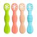 Babyl open baby learning spoon set 100% extra soft silicone BPA free feeding spoon and tooth aid for babysilicon spoon for baby and toddler infant children 4 months + (4PCs) learning spoon for babies 4PCs