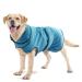 Rongyicare Dog Bradge Rapidly drying bathrobe dog bonus absorbent dog wadema for large dogs adjustable bathrobe for dogs with collar and waist (XXXL (1 Pack) blue) XXXL (back: 73-80cm weight: 42-52kg)