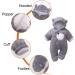 JiAmy Baby Hooded Romper Winter Jumpsuit Flannel Outfit | Gray 9-12 Months - Buy Online on GoSupps.com