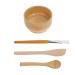 Angoily 1 Set Four Piece Facial Mask Bowl Skin Stirring Bowl Spachella Silicone Diy Mask Tool Silicone Facial Brush Essential Oil Bowl Facial Tool Hair Clay Wooden Crafts Mix