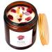 Rose Scented Candle for Women - Soy Wax Aromatherapy Candle with Crystals and Rose Petals Perfect for Bath and Stress Relief Essential Oils Gift Jar Set for Birthday and Anniversary Presents