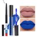 AMY'S DIARY 2pcs Blue Matte Lip Liner and Lipstick Makeup Set  Liquid Lipstick 24H and Lip Liner Set Matt Liquid Lips Make Up Waterproof Long Lasting Lipstick Matte Kit with Lip liner (08) P21