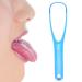 Portable tongue scraping tongue cleaning tool tongue cleaner oral hygiene tongue coating cleaning brush oral care tools (blue)
