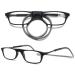 Vevesmundo Magnetic reading glasses around the neck clamp light magnetic closure women men reading help glasses with magnetic 1 piece black & gray reading glasses 2.5 x