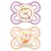 MAM Perfect Night Pacifiers (2 Pacifiers & Sterilizing Box) MAM Soother with a Silicone Nipple Glow in the Dark Pacifiers Baby Essentials Girl 0-6 Months