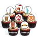 PRECUT New York Edible Cupcake Toppers - Big Apple NY Theme Premium Thickness SWEETENED VANILLA - wafer card disc cake decorations (Pack of 12)