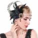 IYOU Crystal Feather Flapper Headpiece Black Rhinestone Headband 1920s Gatsby Hair Accessories for Women Vintage Festival Prom Costume - Buy Online on GoSupps.com
