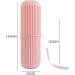 Digjobk Portable Toothbrush & Toothpaste Container - Pink Travel Mug Organizer for Bathroom & Outdoor Use - Buy Online on GoSupps.com
