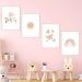 Vega 4er Set Childrens Room Pictures - Rainbow Sun Cloud Flowers & Butterflies Wall Art - Boho DIN A4 Posters for Baby Room Decoration - Buy Online on GoSupps.com
