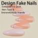 Glitter Line Flowers Fake Nail Short Almond Press on Nails French Tips Nail Art Decoration for Women and Girls Manicure 24pc - Buy Online on GoSupps.com