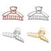 Four Large Metal Hair Clips Retro Anti-Slip Lightweight Fixed Metal Grabber Shark Clip Hair Styling Accessories for Different Hairstyles for Ladies and Girls