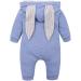 Kids Tales Newborn Baby Winter Warm Rabbit Ear Hooded Romper - Blue (0-3 Months) - Buy Online on GoSupps.com