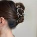 Metal Hair Claw Clips for Thin Hair Large Irregular Hair Clips 4.5 Gold Claw Clip Q Shape Punk Style Hair Claw Clamp Strong Hold Nonslip Hair Clip Hair Styling Accessories for Women Girls(Silver)