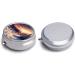 Round Pill Box - Winter Snow Sunset Landscape Print | 3 Compartment Decorative Metal Organizer | Portable Pocket Pill Case - Buy Online on GoSupps.com