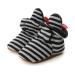 LACOFIA Baby Boys Girls Anti-Slip Soft Sole Slipper Booties Infant Winter Crib Shoes 0-6 Months B Black Strips