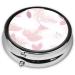 Hand-Painted Floral Line Pattern Round Pill Box | 3 Compartment Portable Organizer for Travel - Buy Online on GoSupps.com