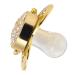 Personal Bling Schling Schnuller Baby Diamond Luxury Schnuller BPA-Free Anti Static Silicone Baby Soother For 6 to 18 months newborn shower anniversary birthday gifts (gold)