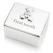 Personalised Silver Plated Teddy Bear First Tooth Box - Engraved With Your Custom Text