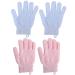 Reusable Soft Exfoliating Bath Gloves Breathable Double Sided Body Scrubbers 2 Pairs Elastic Cleansing Massage
