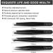 Upmore 4x Stainless Steel Tweezers Set - Black Eyebrow Scissors Straight & Sloping Pointed Tips for Precision Grooming - Buy Online on GoSupps.com